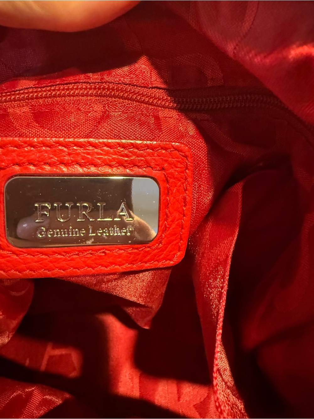 Furla Red Leather Top-Handle Satchel - Picture 3 of 7